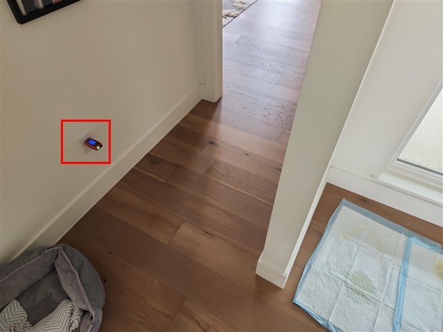 Receptacle outside the master bedroom flagged in the inspection report